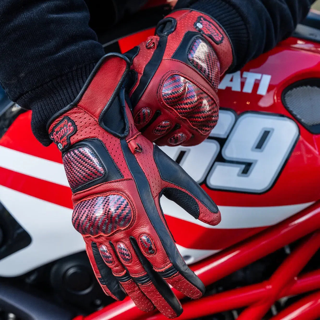 moshiki handschuhe Motorradhandschuhe Rock 'n' Red – Mycl Turell