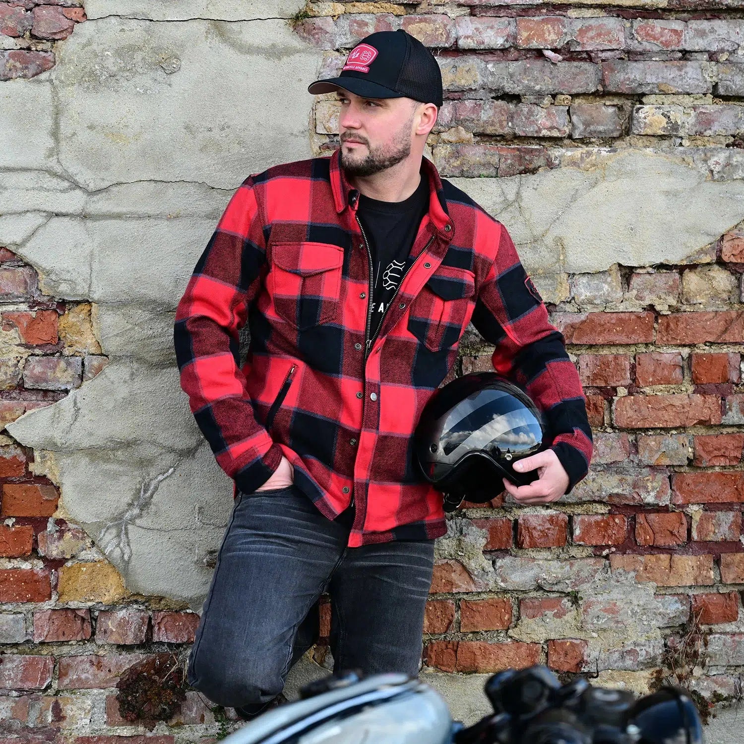 LUMBERJACK Motorrad-Textiljacke Mit Protektoren – Robustes Holzfällerhemd-Design Für Biker